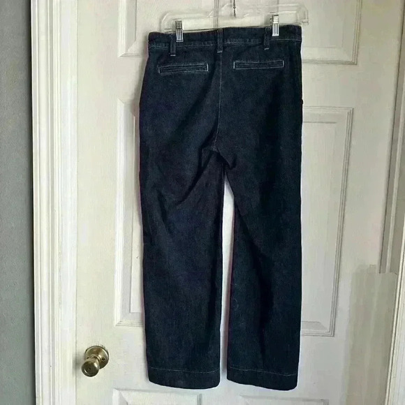 Lilly Pulitzer Main Line Fit Denim Jeans Size 4 Wide Leg Crop - Picture 4 of 8